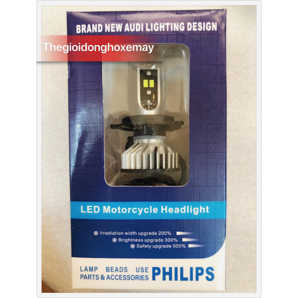 [Mã LIFEXANH03 giảm 10% đơn 500K] Bóng đèn pha led siêu sáng Philips 60w gắn mọi loại xe máy