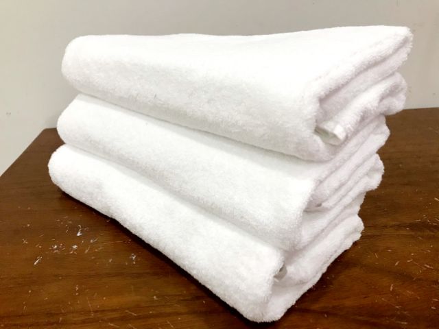 [RẺ VÔ ĐỊCH] Khăn bông tắm khách sạn/ spa/ homestay màu trắng khổ lớn xuất dư 60÷70cm x 120÷140cm(300÷400g) - Sợi cotton
