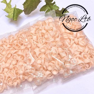 Nhẫn silicon đựng mực phun xăm, keo nối mi (gói~100c)