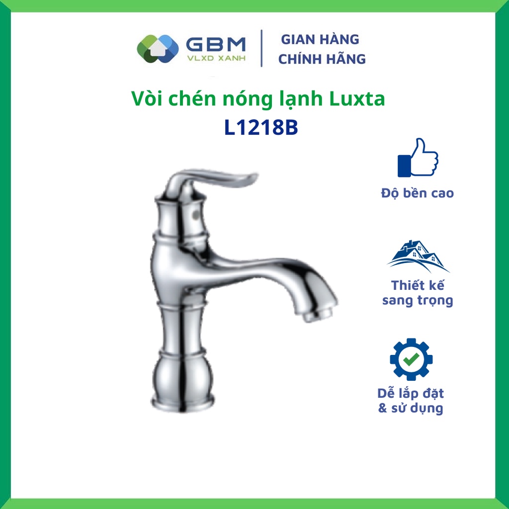 [Mã BMBAU300 giảm 10% đơn 499K] Vòi Lavabo Nóng Lạnh Luxta L1218-VLXD XANH