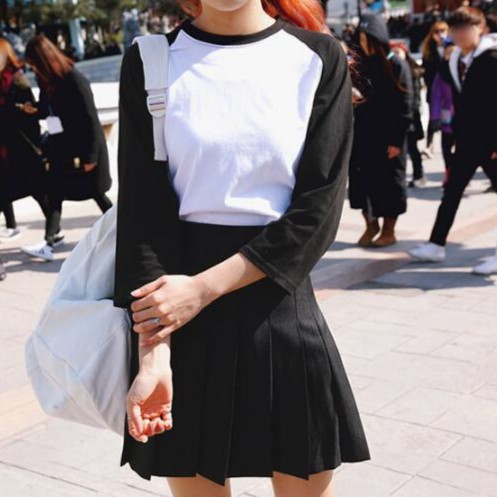 Chân váy xếp ly tennis ngắn dáng xòe hàn quốc SAVVY skirt cao cấp màu trắng đen