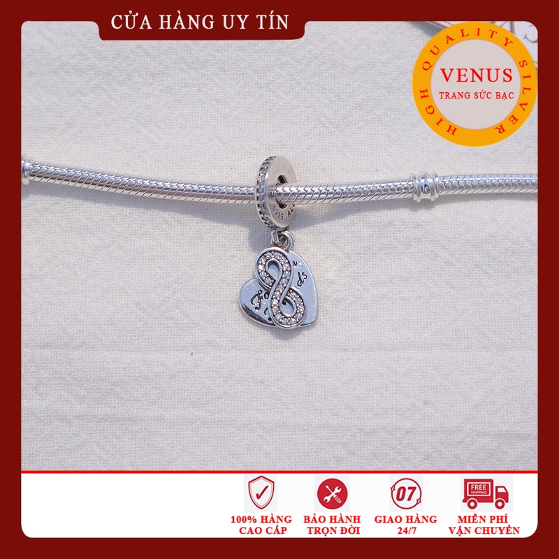 [Charm bạc 925 cao cấp] Charm treo tim tình bạn vô cực- Mã sản phẩm VENUSTB