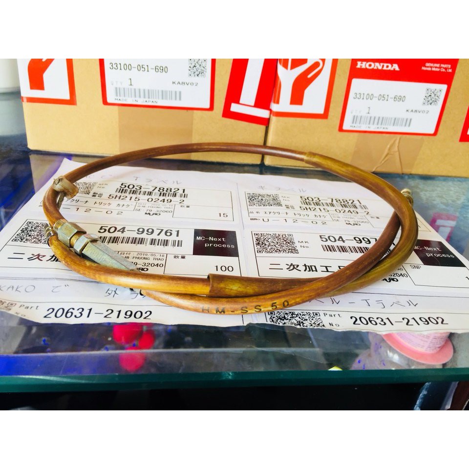 Bộ 4 dây côn thắng ga km giả zin màu ngã vàng ghidong thấp 67 ga lưỡi gà