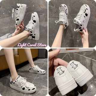 [Order] Giày sneaker nữ thời trang họa tiết đen trắng hình bò sữa siêu hot trend