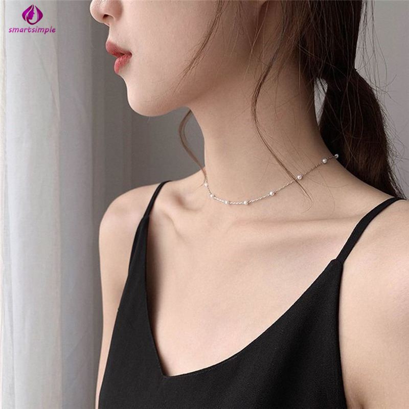 vòng cổ Hợp Kim Đính Ngọc Trai Giả Xinh Xắn Cho Nữ