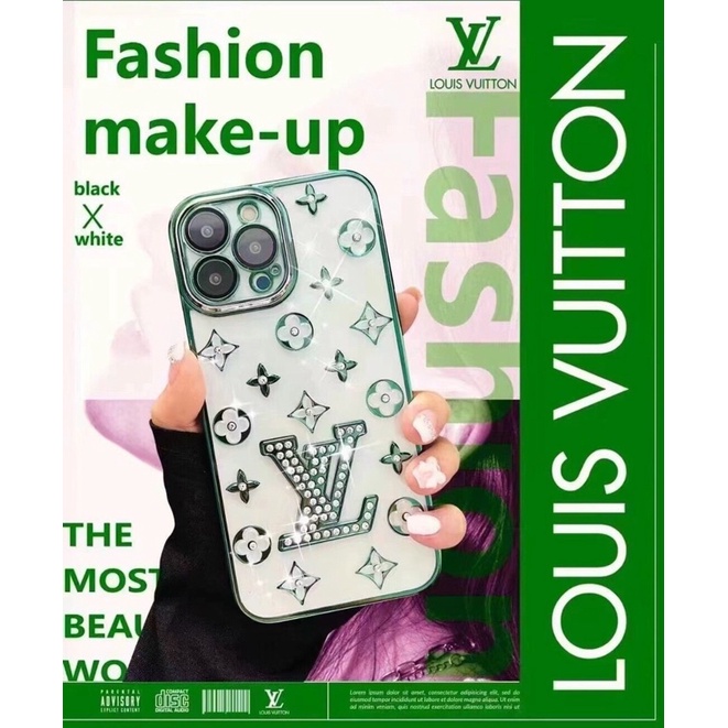 Ốp silicon viền si Lv đính đá ip14/ ip14pro/ ip14 plus/ ip14pro max