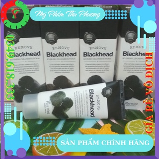 Sữa rửa mặt Than hoạt tính Hàn Quốc dành cho nam nữ da dầu mụn khô thường Pure mind Blackhead So Fresh Cleansin Foam