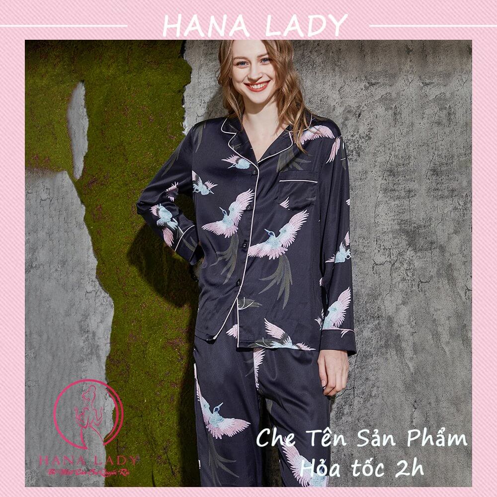 Đồ bộ pijama lụa mặc nhà mềm mại thoải mái PJ533