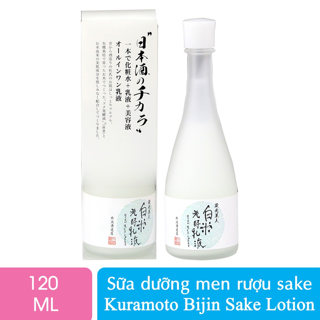 Sữa dưỡng men rượu sake Kuramoto Bijin Sake Lotion 120ml  Nhật Bản nhập khẩu