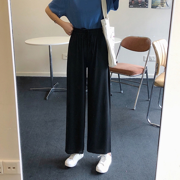 Quần ống rộng dáng dài phong cách thời trang Hàn Quốc retro cho nữ | BigBuy360 - bigbuy360.vn