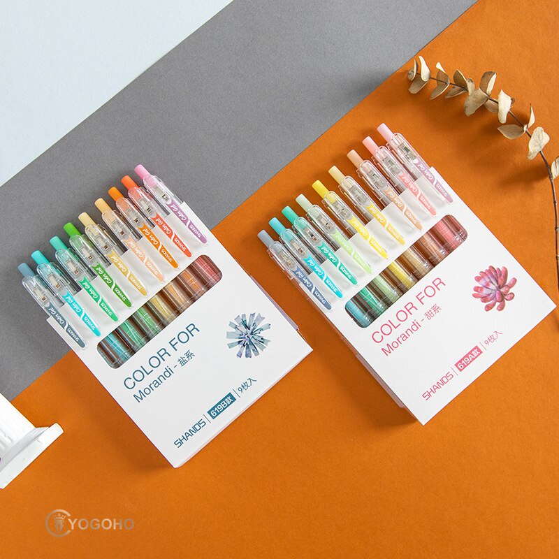 9 bút gel 0.5mm nhiều màu sắc tùy chọn