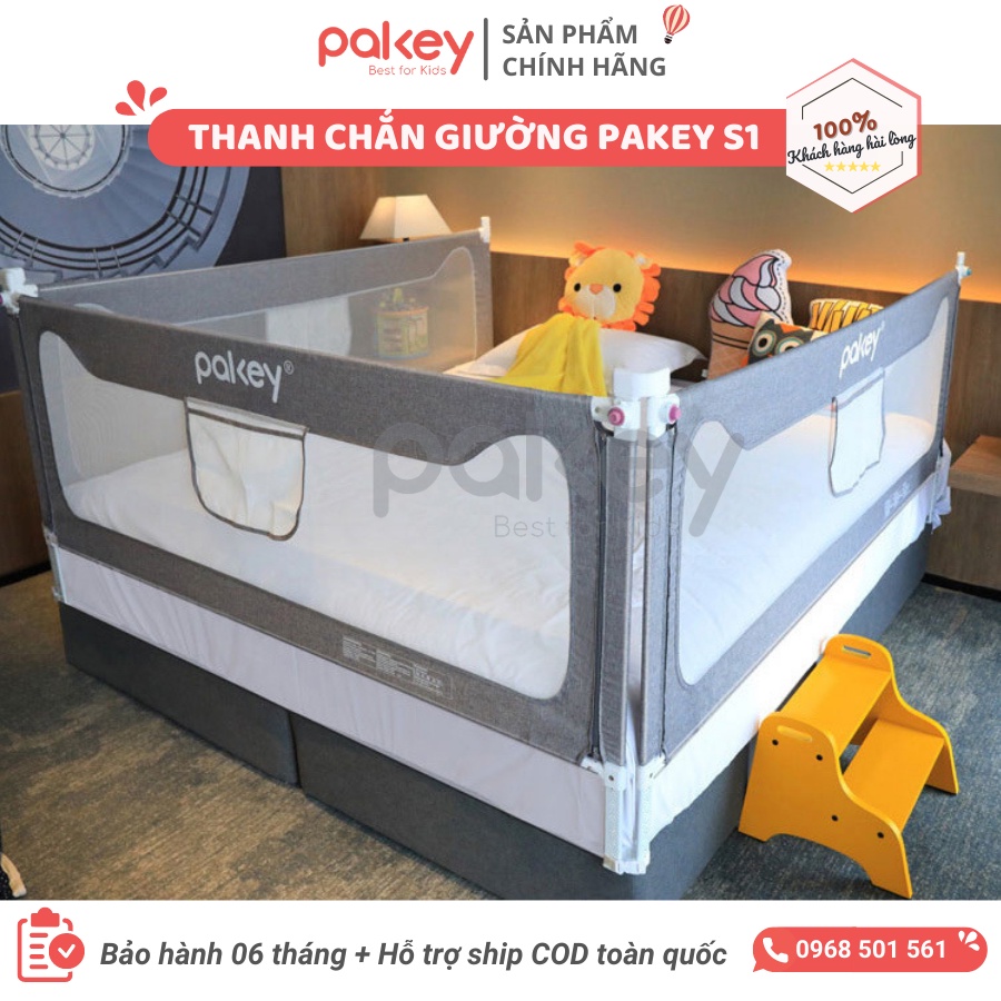 Thanh chắn giường Pakey SV1 & S1 Mẫu mới dày dặn cao tới 105cm NEW 2022