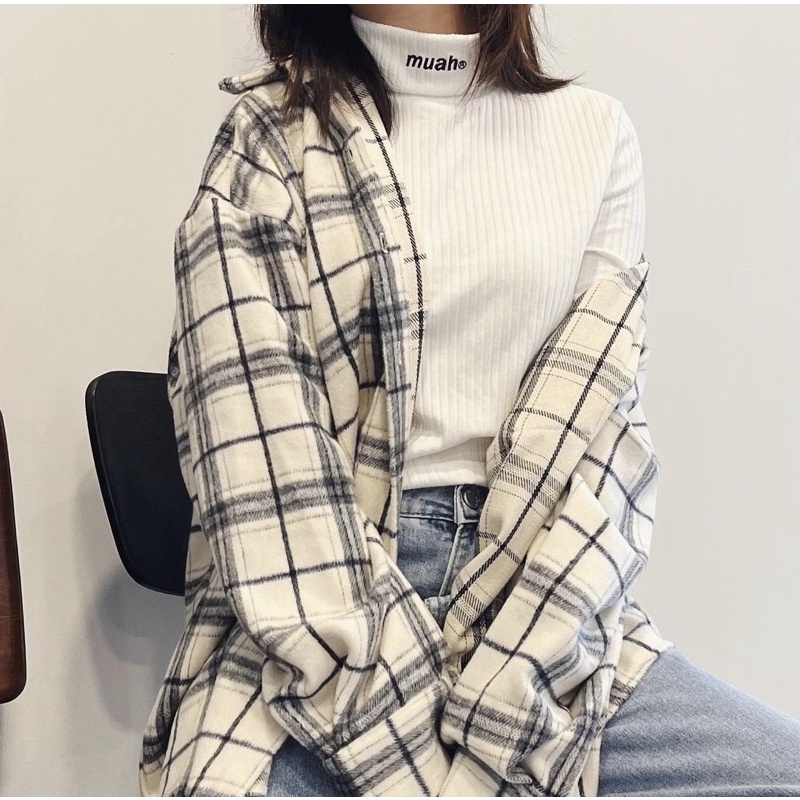 ÁO THUN CỔ LỌ THƯƠNG HIỆU MUAHMUAH HÀN QUỐC / STITCH TURTLE NECK