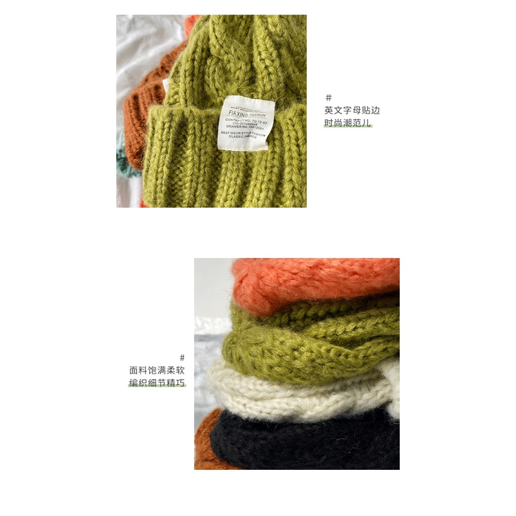 Mũ len dày dặn thời trang 2021 nhiều màu tùy chọn dành cho nữ