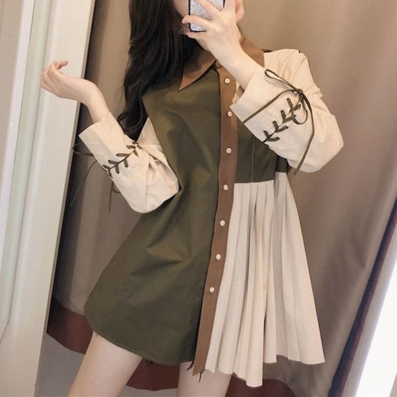Áo Sơ Mi Nữ Dài Tay Cổ Bẻ Thời Trang Hàn