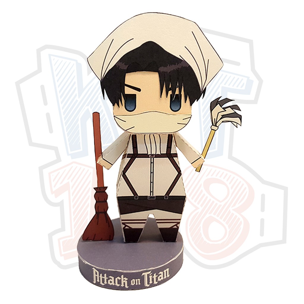 Mô hình giấy Anime Chibi Levi Ackerman (Cleaning) - Attack on Titan