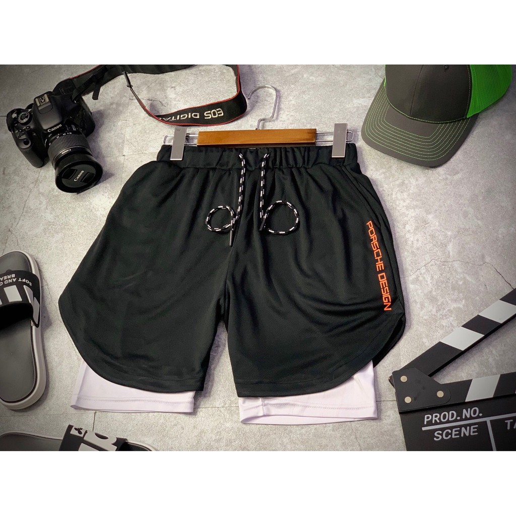 Quần gym 2 lớp - chạy bô, gymer, thể thao - có túi đựng điện thoại | BigBuy360 - bigbuy360.vn