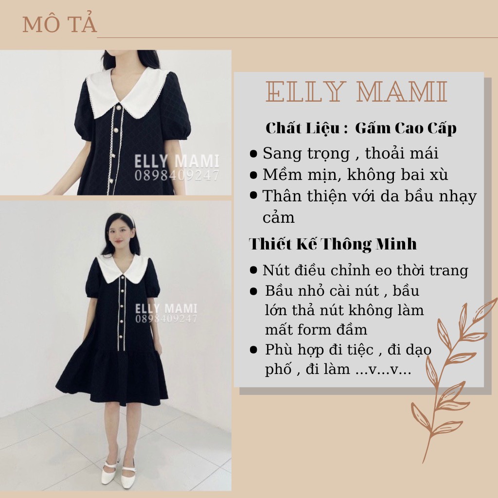 ( 40kg - 110kg ) Đầm Bầu , Suông Gấm Viền Ren Mặc Thoải Mái Suốt Thai Kì &amp; Sau Sinh Thiết Kế Cao Cấp