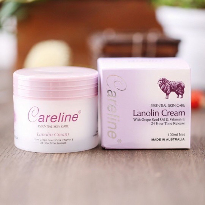 Kem dưỡng ẩm mỡ cừu (tím), nhau thai cừu (cam) Careline Lanolin/Placenta Cream, Úc (100ml) cho mọi lứa tuổi