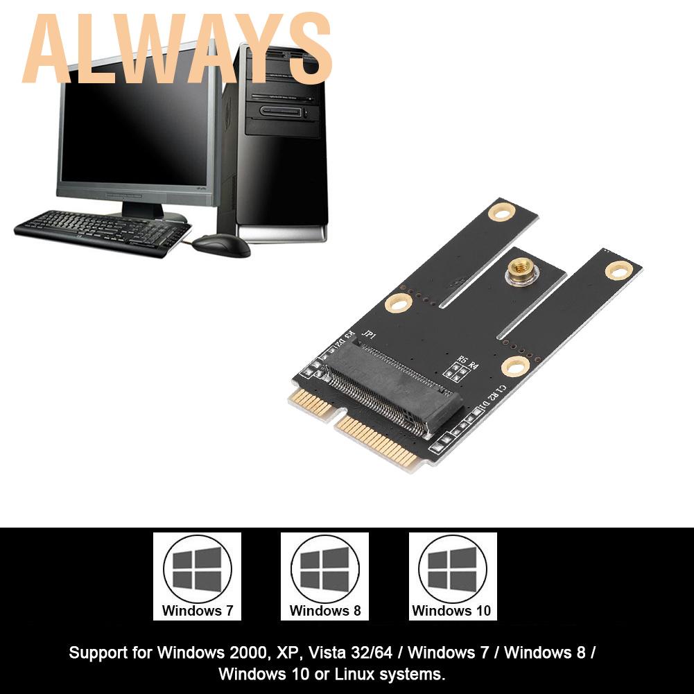 Card chuyển đổi Mini adapter NGFF sang 2 Wifi không dây PCI-E Bluetooth cho Notebook