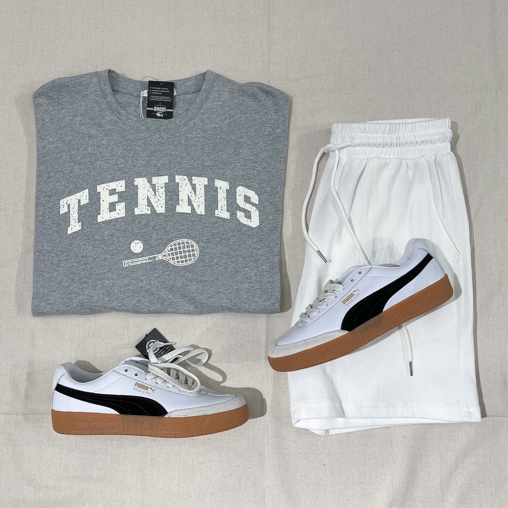 [Ảnh thật] Áo thun TENNIS cotton dáng rộng 136 | BigBuy360 - bigbuy360.vn