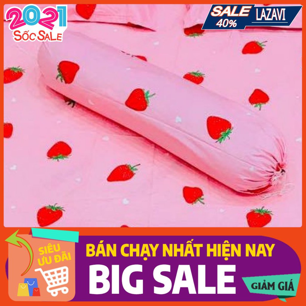 Vỏ gối ôm cotton poly,free ship,được chọn mẫu,mẫu dâu tây