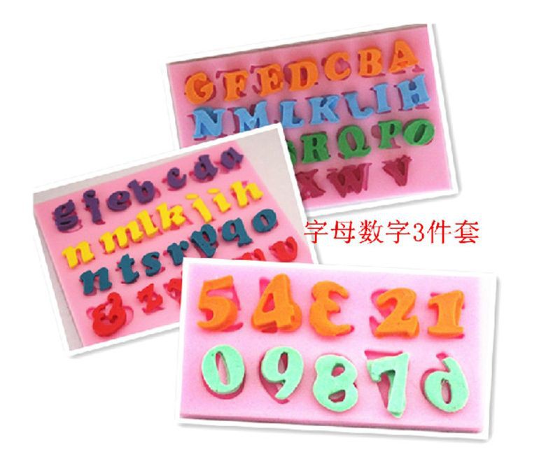 Set 3 Khuôn Nhựa Làm Đồ Trang Sức Hình Chữ Cái Và Số