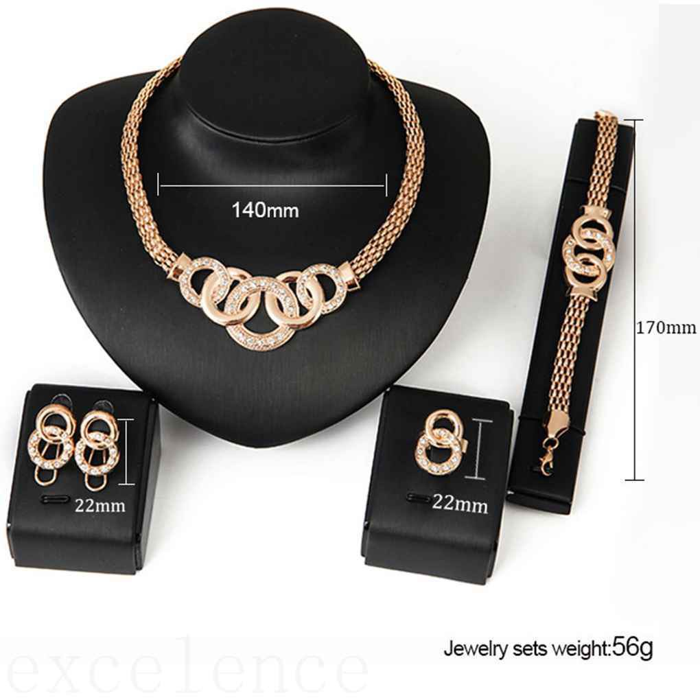 Bộ Trang Sức Mạ Vàng 18k Đính Đá Sang Trọng