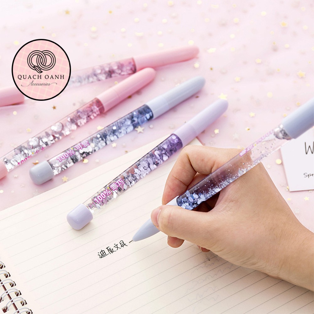 Bút viết gel nhũ phong cách Hàn Quốc có đèn - BUT13