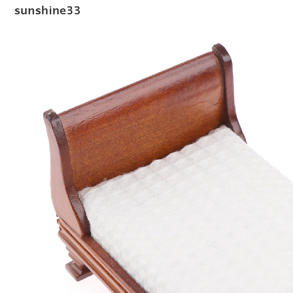 Giường Ngủ Mini Tỉ Lệ 1: 12 Dùng Trang Trí Nhà Búp Bê