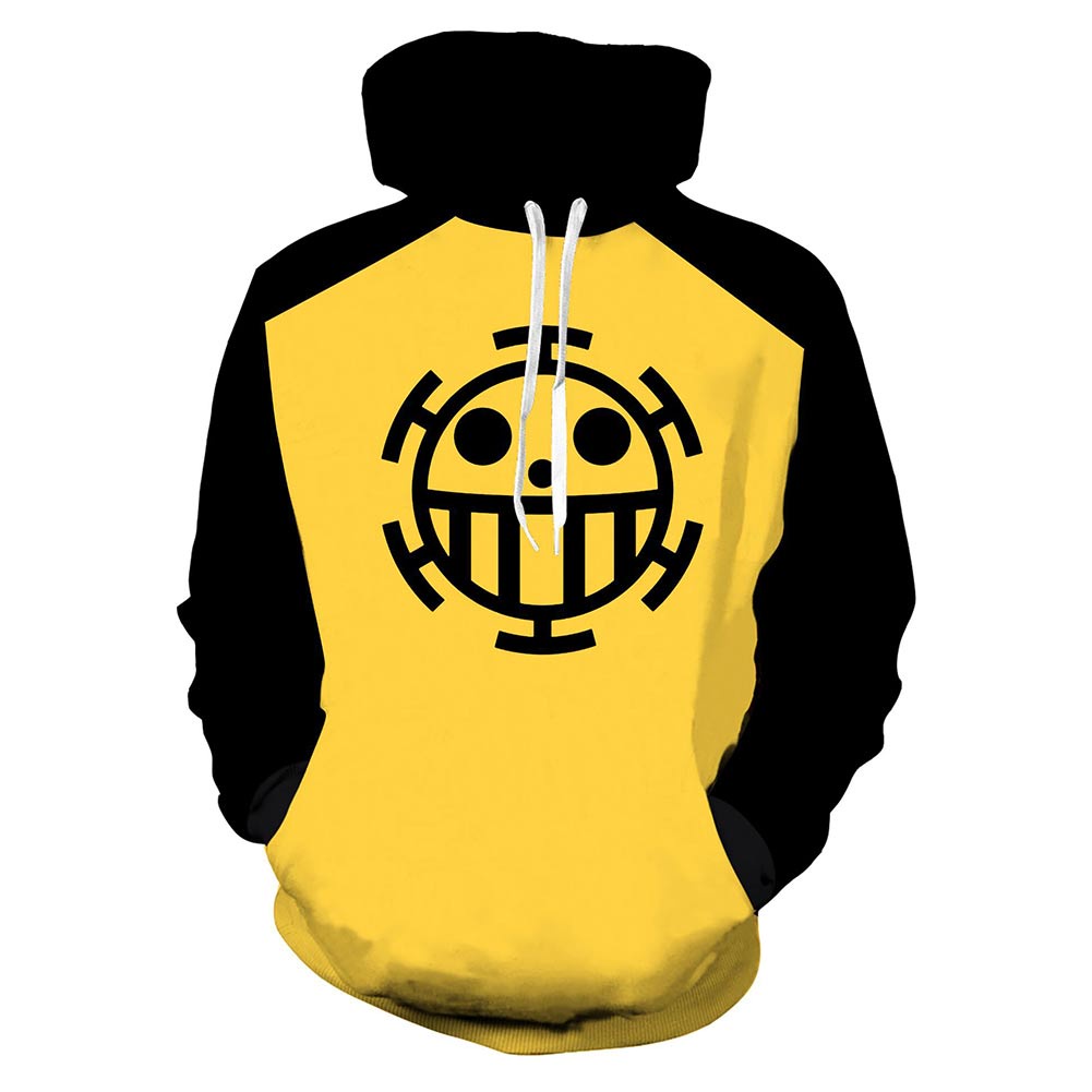 Uu-style Áo Khoác Hoodie Chui Đầu Tay Dài Có Khóa Kéo Hóa Trang Trafalgar Law Unisex (XXL, Chui Đầu)