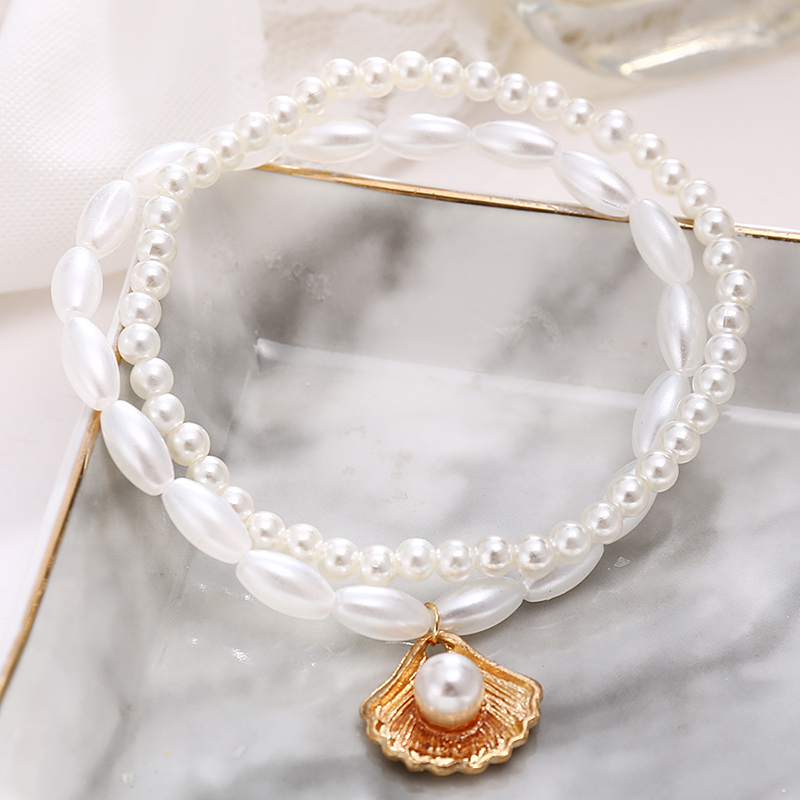 Lắc chân nhiều lớp đính vỏ sò hình quạt xinh xắn