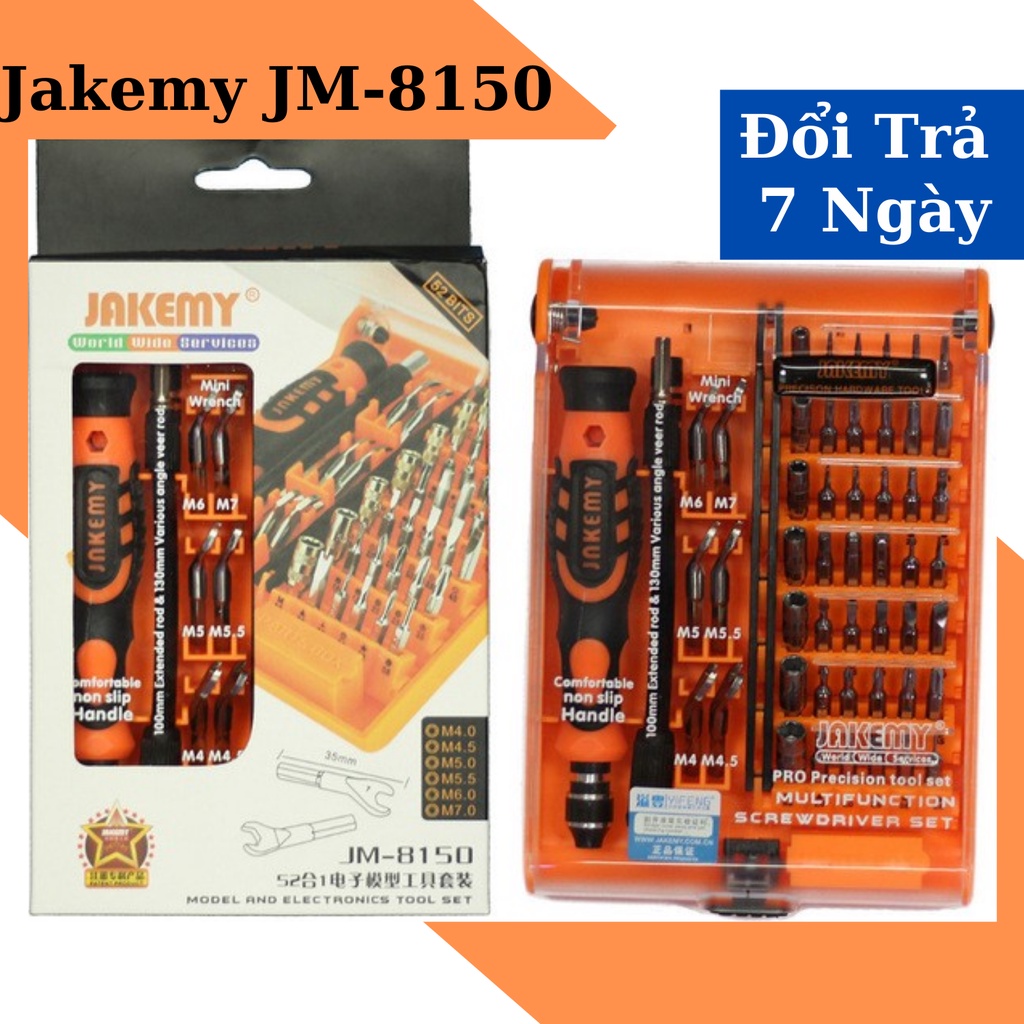 Hộp Tua Vít Đa Năng,Bộ Tua Vít MINI Đa Năng 52 in 1 Jakemy JM-8150, Nhỏ Gọn Tiện ích, Bảo Hành Uy Tín