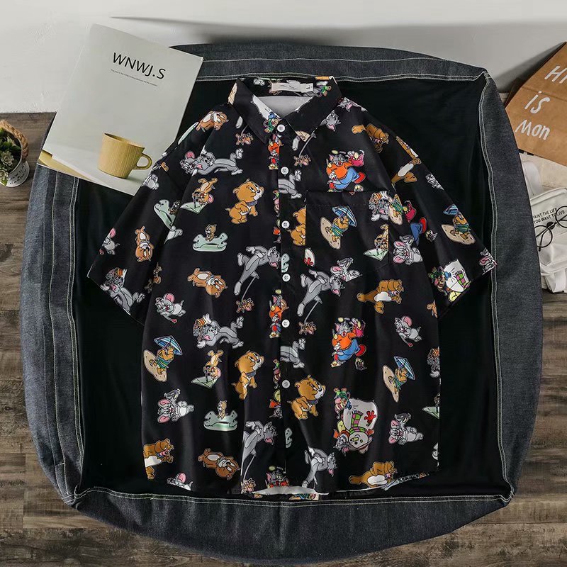 In Stock Real Products Men's T-shirts Cartoon Print Cute Summer Fashion Personality High Quality Selectable