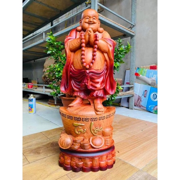 Tượng phật di lặc chúc phúc gỗ hương cao 60cm