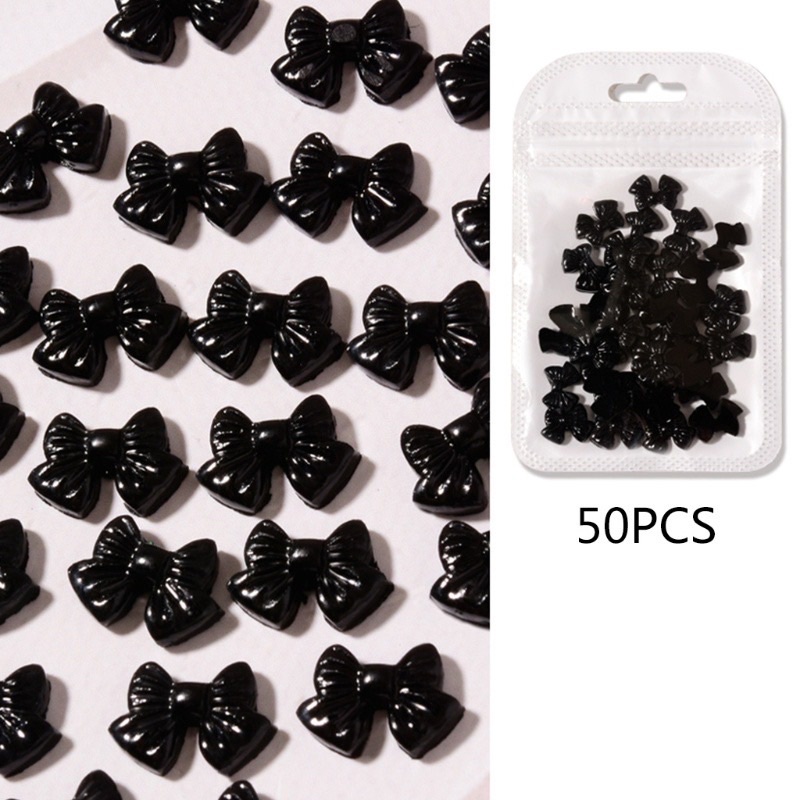 Set 50 Charm Nơ Trắng, Đen