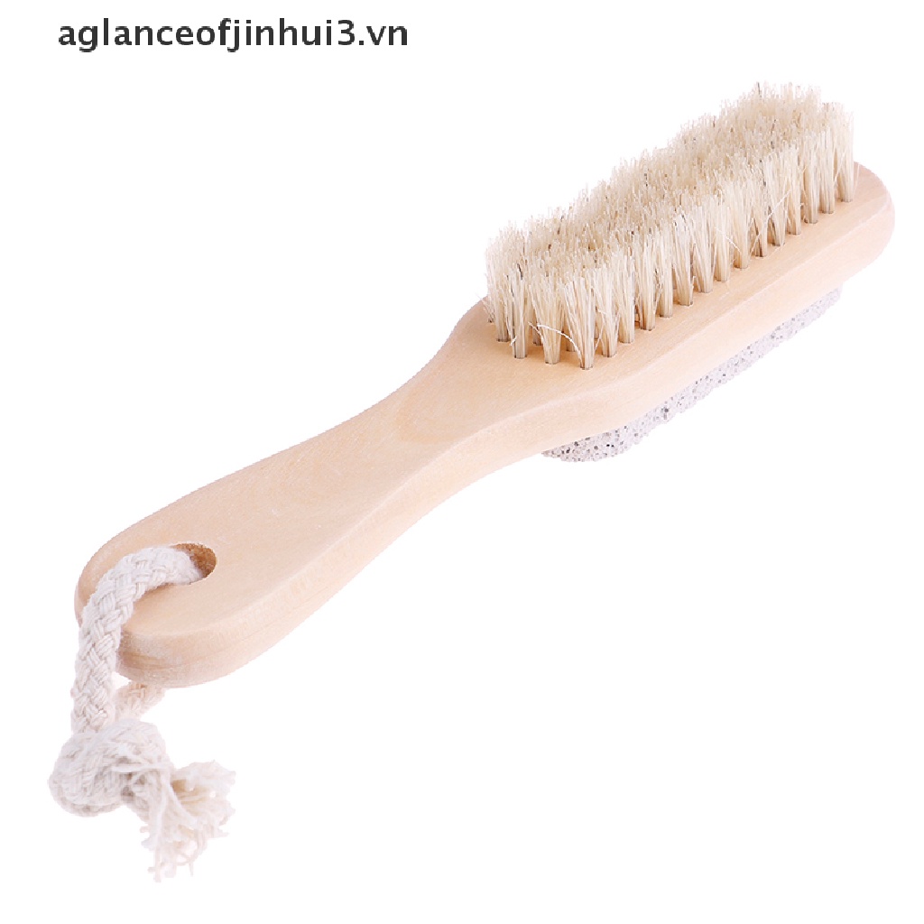 [Hàng mới về] Bàn chải cán gỗ đá bọt và lông mài da chết chăm sóc chân