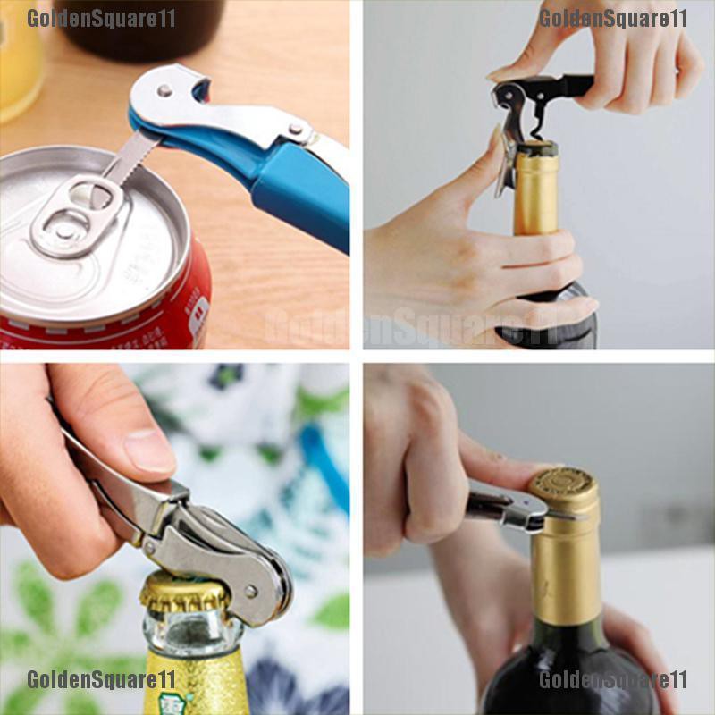 Dụng cụ mở nắp chai/ lon bia bằng thép không gỉ đa năng sáng tạo