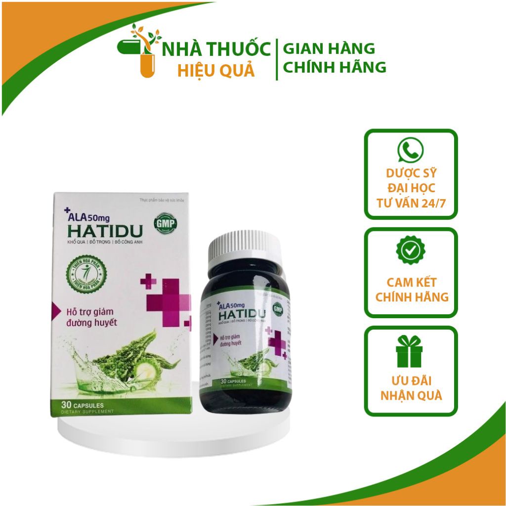 Viên uống Tiểu Đường HATIDU - Hỗ Trợ Điều Trị Tiểu đường, giảm biến chứng tiểu đường I Hàng chính hãng.thuochieuqua