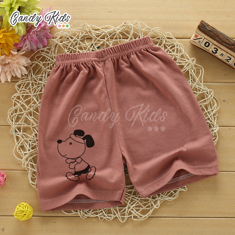 Quần Short Cotton Kẻ Ca-Rô Kiểu Hoạt Hình Ngộ Nghĩnh Đáng Yêu Cho Bé 1-7 Tuổi