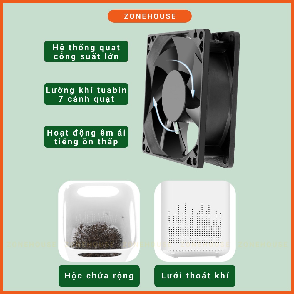 [Chính hãng] Đèn bắt muỗi cao cấp ZONEHOUSE, chế độ thông minh, trang trí để bàn, làm đèn ngủ, hiệu quả cao