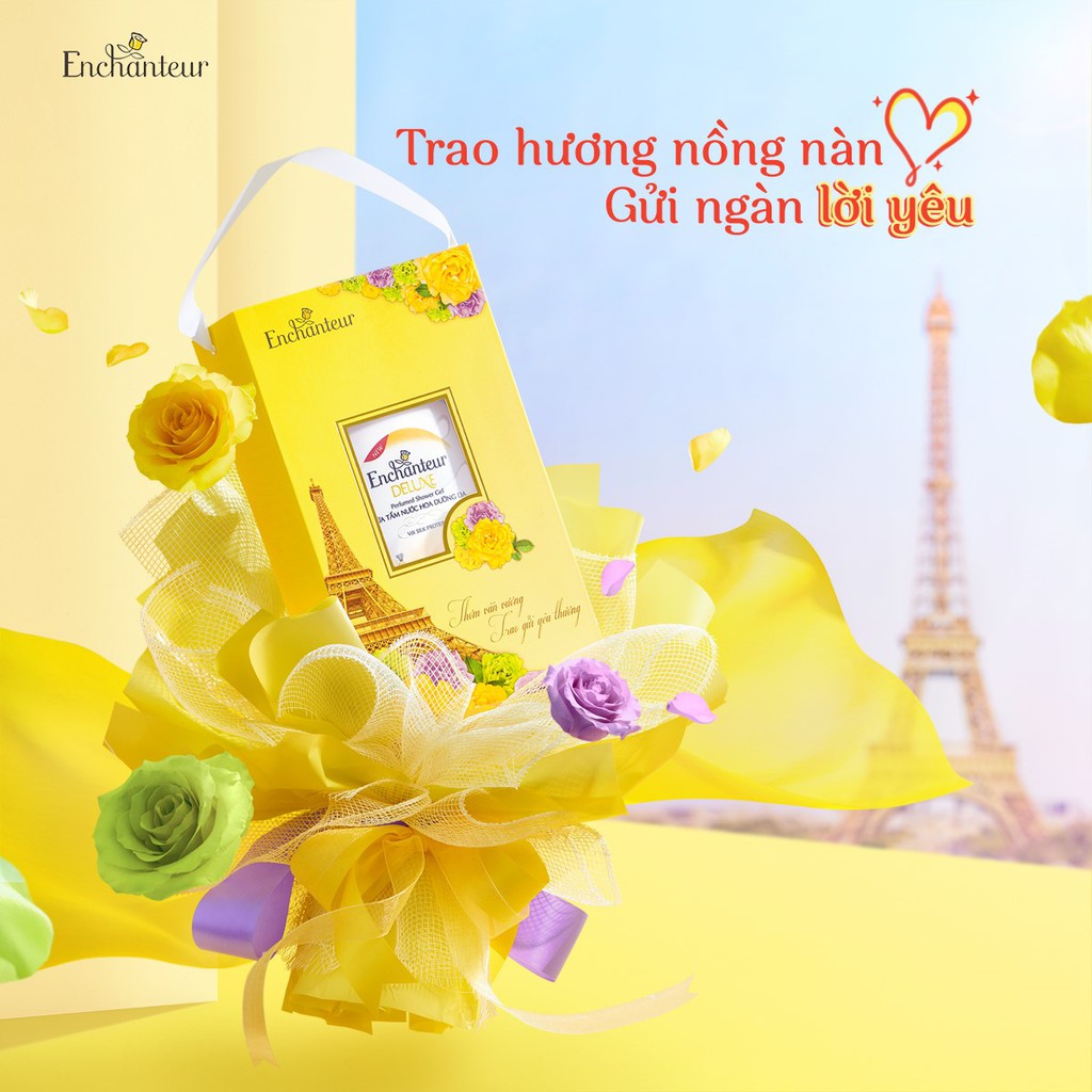 [Hộp quà] Sữa tắm nước hoa dưỡng da Enchanteur Charming/ Sensation/ Delightful 650gr | BigBuy360 - bigbuy360.vn