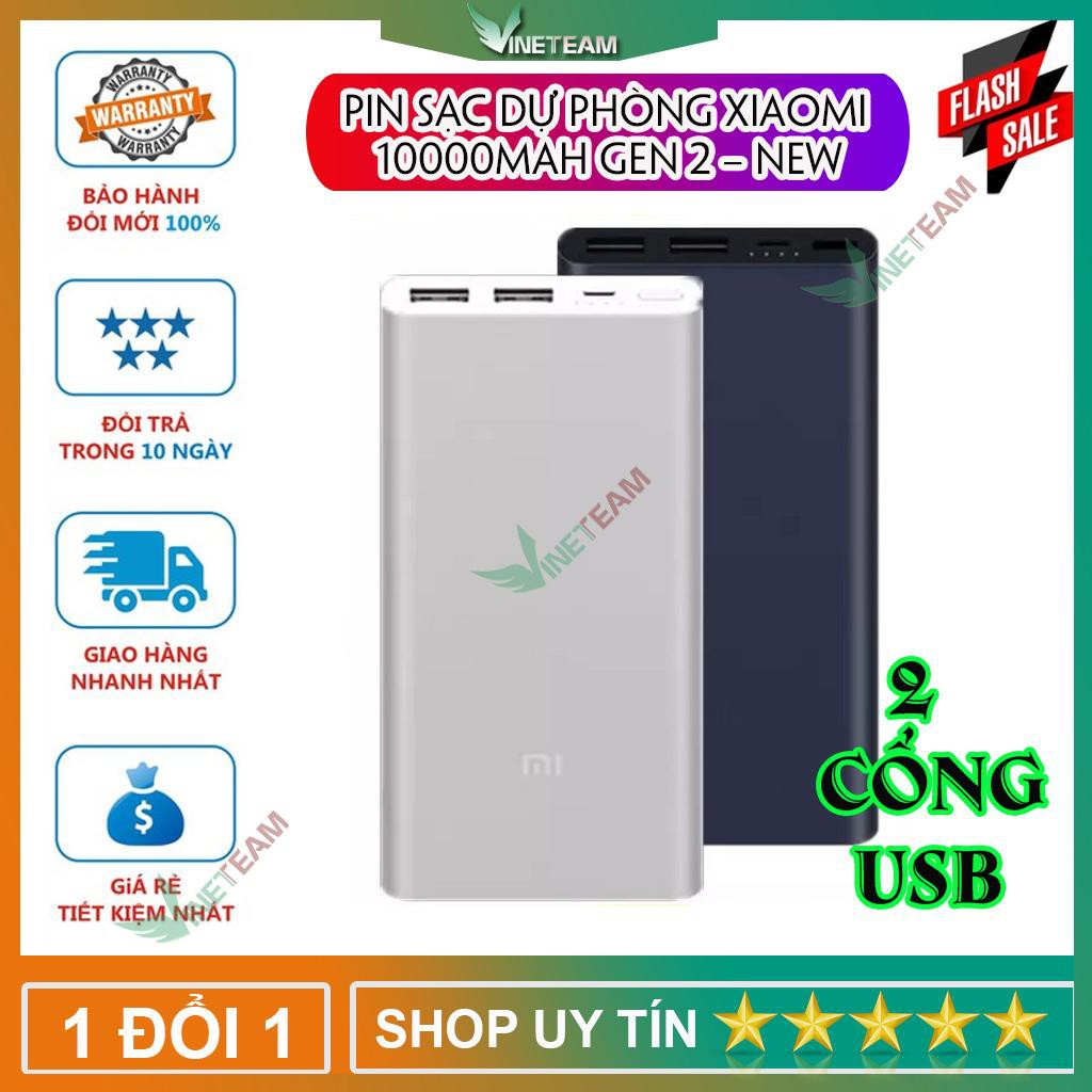 Pin Sạc Dự Phòng Xiaomi 10000 mAH Gen 2-NEW -DC4086