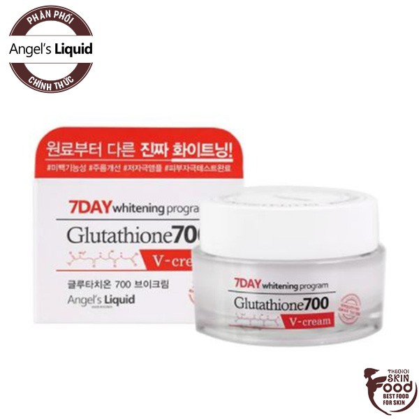 Kem Dưỡng Trắng Da, Mờ Thâm Nám Chỉ Trong 7 Ngày Angel's Liquid 7 Day Glutathione 700 V-Cream 50ml