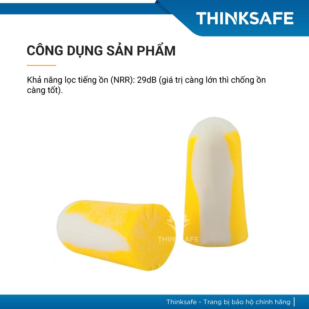 Nút tai chống ồn Honeywell MAX1 chất liệu foam mềm, chống ồn cấu tạo bọt biển, nút giảm ồn (5 cặp) - THINKSAFE
