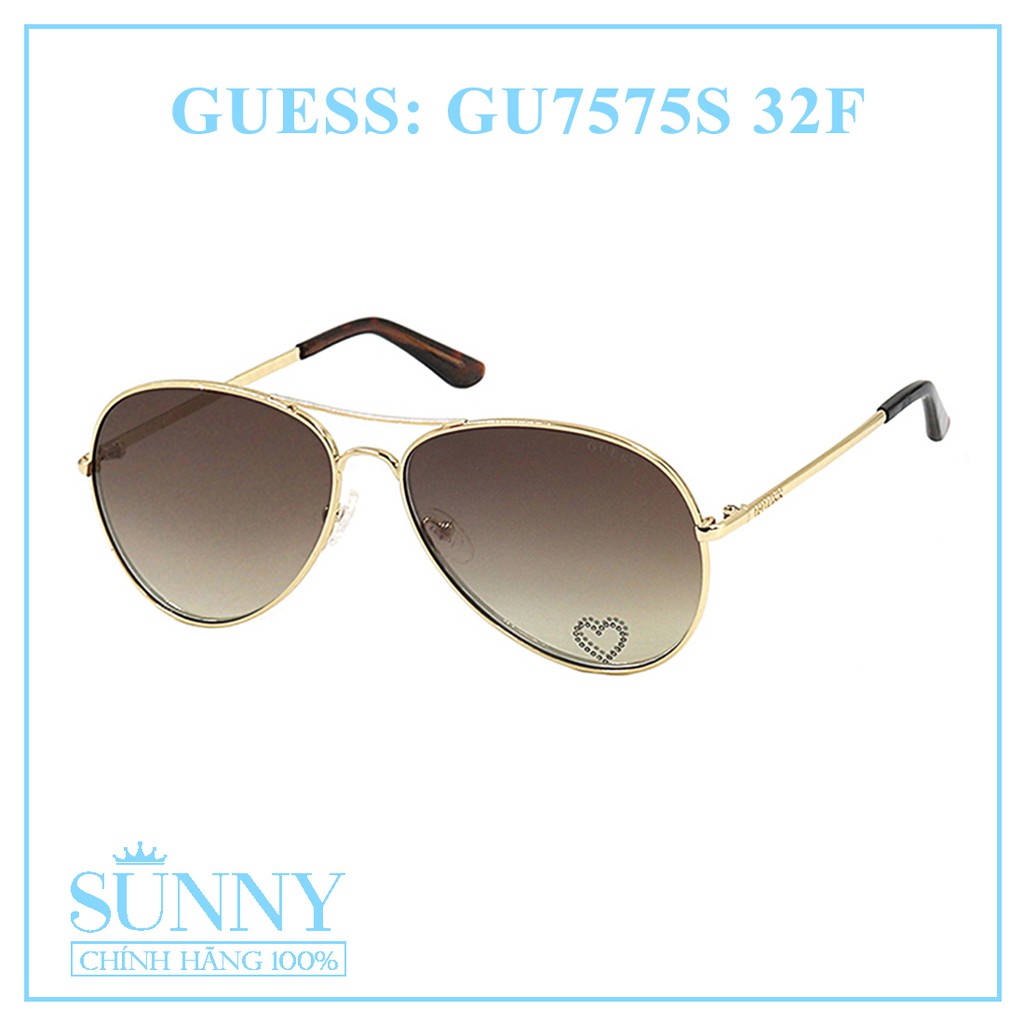 Kính mát thời trang Guess GU7575S nhiều màu chính hãng, thiết kế dễ đeo bảo vệ mắt