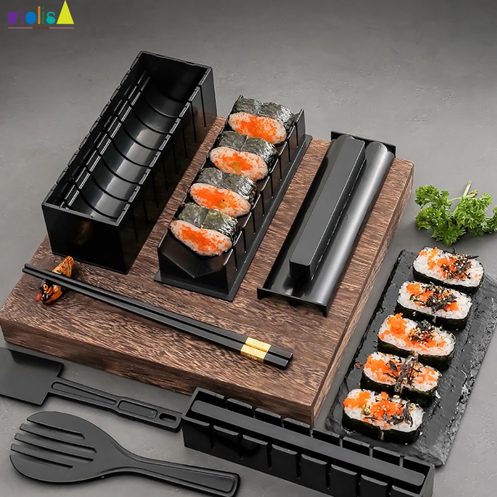 Sẵn Sàng 3/10 Cái Bộ Sushi Làm Bộ Rong Biển Cuộn Cơm Sushi Moulds Đa Năng Nhật Bản Cơm Bóng Bánh Cuộn khuôn Máy Làm Sushi-Molisa