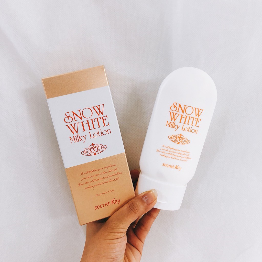 (Auth hàn) Sữa dưỡng thể trắng da Secret Key Snow White Milky Lotion 120g