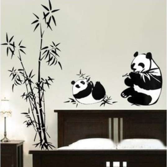 Decal trang trí tường - Gấu trúc đen