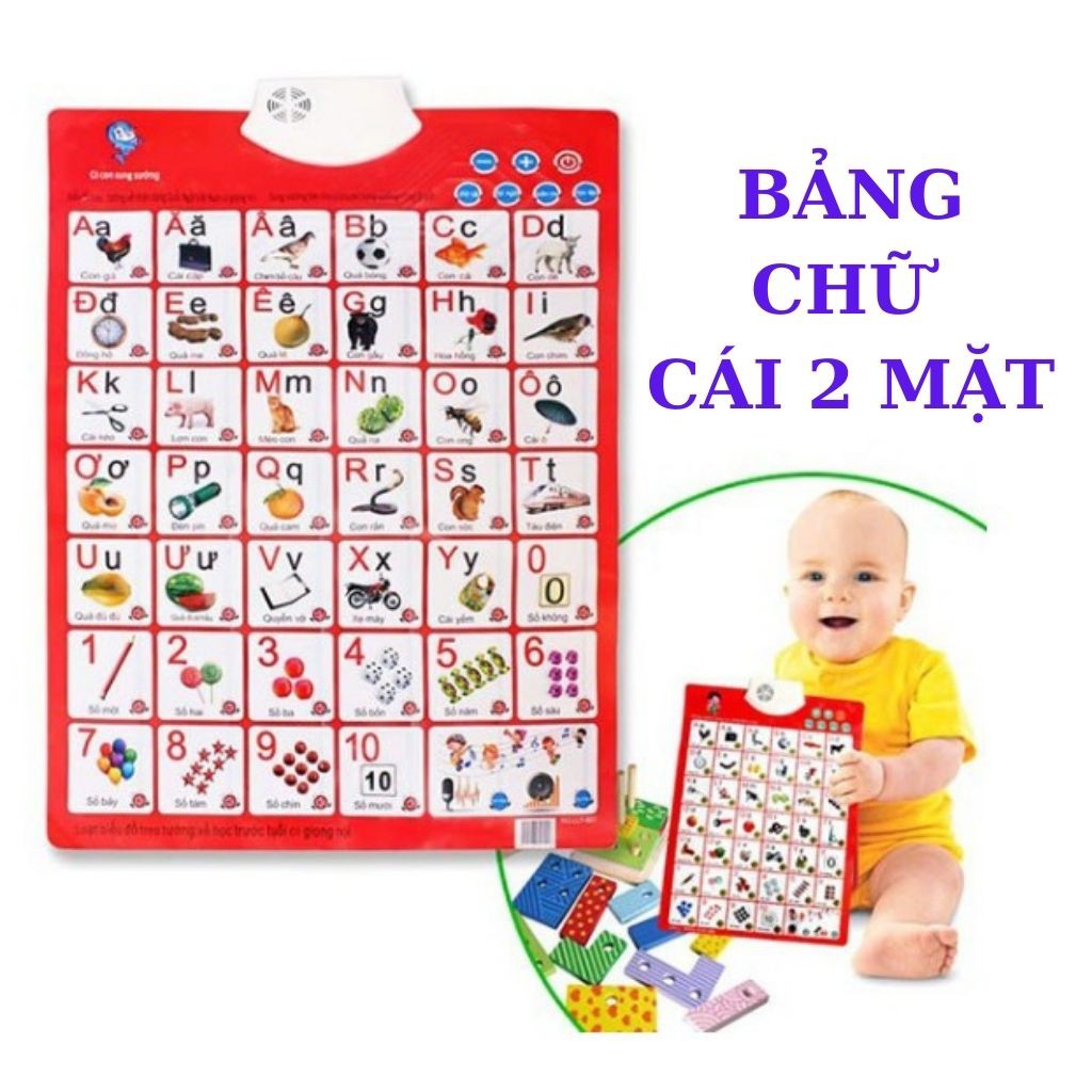 Bảng học chữ cái điện tử 2 mặt thông minh